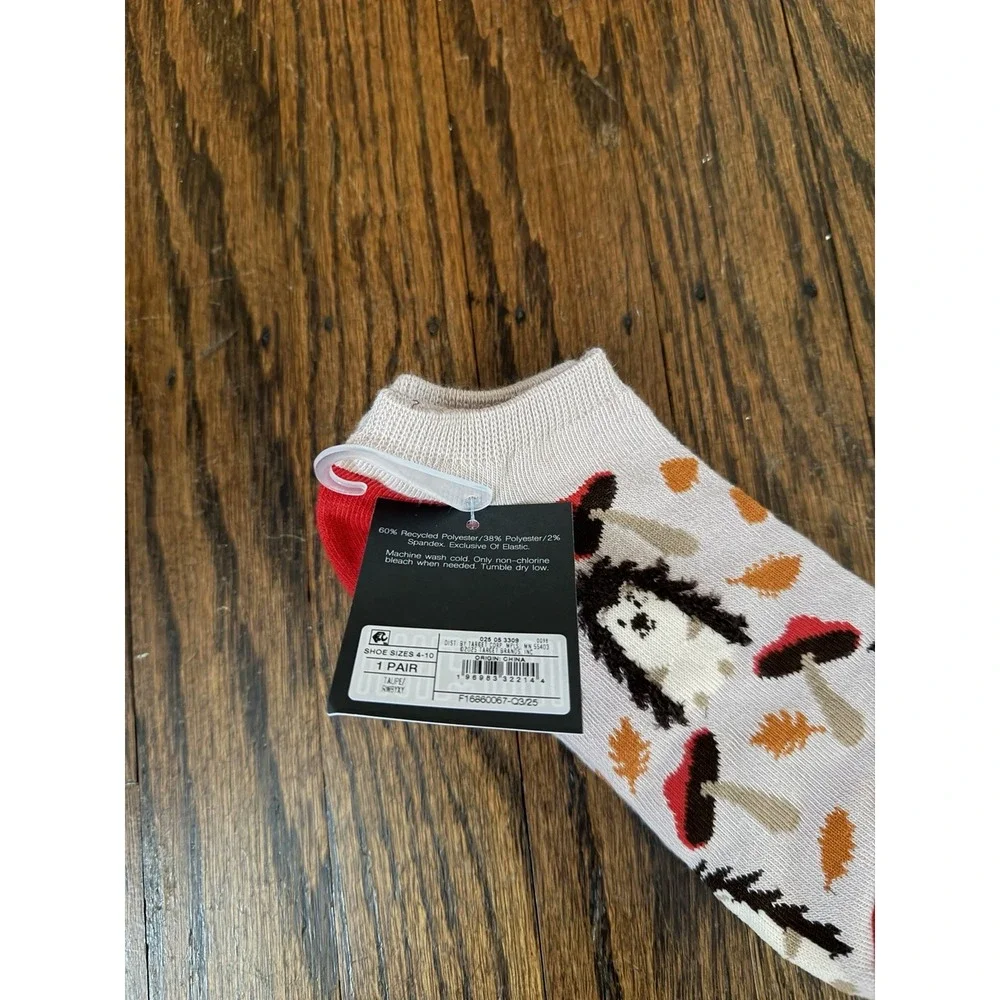 Women's Hello Socks! Hedgehog Mushroom Low Cut Socks Size 4-10 NWT
